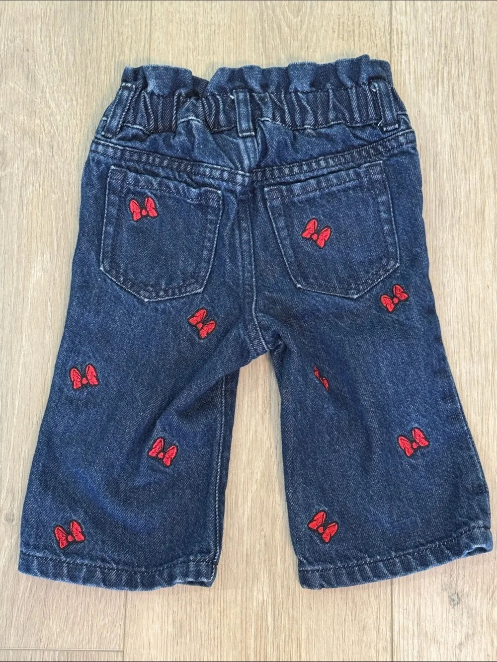 GAP x Disney Navy Denim Kids Jeans with Red Minnie Mouse Bow Embroidery